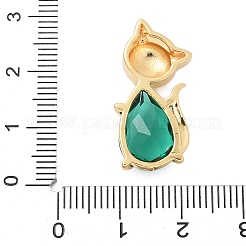 Brass Micro Pave Clear Cubic Zirconia Pendants&nbsp;KK-S507-15A-G