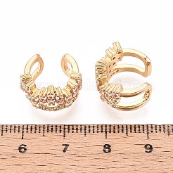 Brass Micro Pave Clear Cubic Zirconia Cuff Earrings&nbsp;EJEW-T047-62G