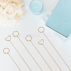 40Pcs 2 Styles Ring & Heart Shaped Steel Wire Name Card Clip Holder&nbsp;AJEW-CN0006-48