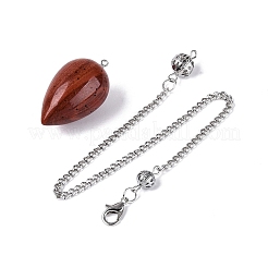 Natural Red Jasper Dowsing Pendulum Pendants&nbsp;AJEW-N005-02E