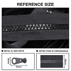 Nylon Closed-end Zipper and Resin Zipper Sliders Zipper Head&nbsp;DIY-BC0011-68