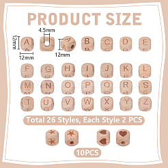 72Pcs 28 Styles Carved Wooden European Beads&nbsp;WOOD-UN0001-25