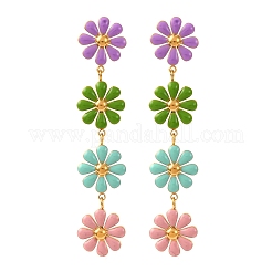 304 Stainless Steel Enamel Dangle Stud Earrings&nbsp;EJEW-K315-05G-02