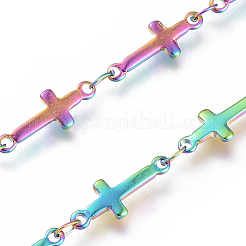 Ion Plating(IP) Handmade 304 Stainless Steel Bar Link Chains&nbsp;STAS-G038-21M
