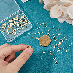 Square Brass Spacer Beads&nbsp;KK-HS0001-44