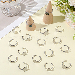 30Pcs 3 Styles Adjustable 304 Stainless Steel Finger Rings Components&nbsp;STAS-BBC0007-95P