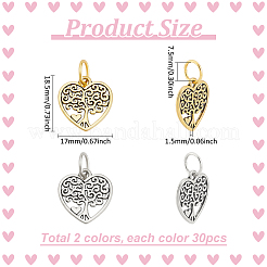 60Pcs 2 Colors Tibetan Style Alloy Pendants&nbsp;FIND-PH0024-05