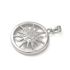Brass Micro Pave Cubic Zirconia Pendants&nbsp;KK-P334-09P