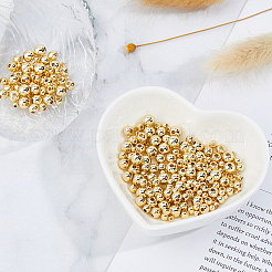 250Pcs 5 Styles Rack Plating Brass Round Beads&nbsp;KK-DC0004-55