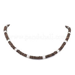 Natural White Shell & Coconut Heishi Beaded Necklaces for Women&nbsp;NJEW-JN05473-02