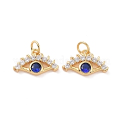 Eye Brass Micro Pave Cubic Zirconia Charms&nbsp;KK-G435-19G