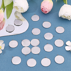 20Pcs 304 Stainless Steel Pendant Cabochon Settings&nbsp;STAS-BBC0010-67P-02