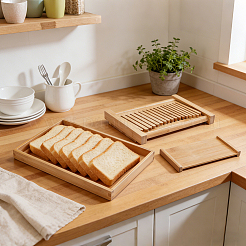 Bamboo Bread Slicer with Shredded Rack&nbsp;ODIS-WH0099-228B
