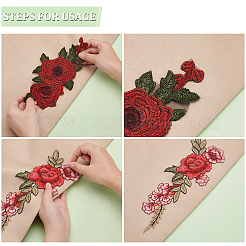 5 Pairs 5 Style 3D Flower Appliques&nbsp;DIY-WR0003-83