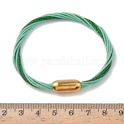304 Stainless Steel with Polyester Metallic Cord Bracelets for Women&nbsp;BJEW-Z145-01G