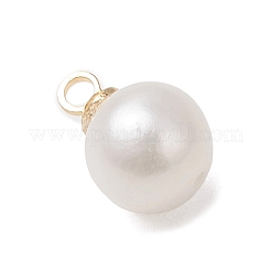 Natural Cultured Freshwater Pearl Round Charms&nbsp;PALLOY-JF04869