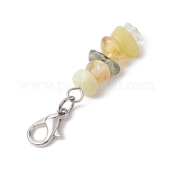 Natural Quartz Crystal & Lemon Jade & Citrine & Prehnite Chips Pendant Decoration&nbsp;HJEW-JM02346-02
