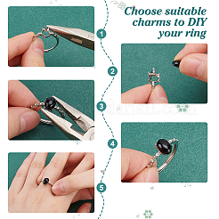 1Pc Rhodium Plated 925 Sterling Silver Adjustable Solitaire Ring Settings&nbsp;FIND-BC0013-97