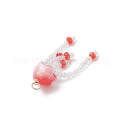 Glass Seed Beaded Jellyfish Pendants&nbsp;PALLOY-MZ00707