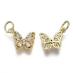 Brass Micro Pave Clear Cubic Zirconia Charms&nbsp;ZIRC-N039-093-NF