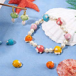 12Pcs 6 Colors Handmade Porcelain Beads for Necklaces Bracelets Making&nbsp;PORC-TA0001-22