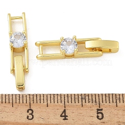 Rack Plating Brass Micro Pave Cubic Zirconia Watch Band Clasps&nbsp;KK-A234-016G-02