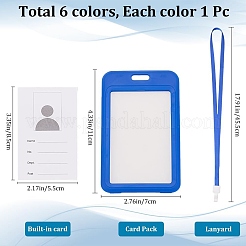 Rectangle Plastic ID Badge Holder with Lanyard&nbsp;AJEW-CP0006-04B