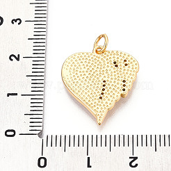 Brass Micro Pave Clear Cubic Zirconia Pendants&nbsp;KK-N268-46G