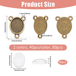 80Pcs Zinc Alloy Connector Cabochon Settings&nbsp;FIND-CA0011-28