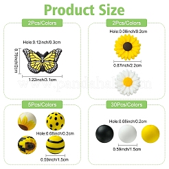 Printed Round Silicone Focal Beads Kits&nbsp;SIL-YW0001-59