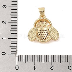 Brass Micro Pave Clear Cubic Zirconia Pendants&nbsp;KK-I712-27G