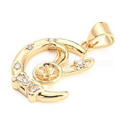 Brass Micro Cubic Zirconia Peg Bail Charms&nbsp;KK-Q794-04C-G