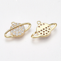 Brass Micro Pave Cubic Zirconia Pendants&nbsp;X-KK-T038-513G