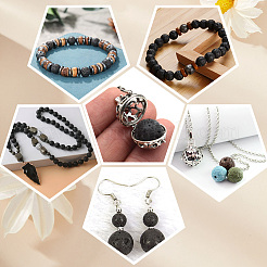 5 Strands Natural Lava Rock Round Beads Strands&nbsp;G-LT0001-02C-02