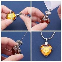July Glass Urn Pendant Necklace DIY Making Kit&nbsp;DIY-CN0001-82F