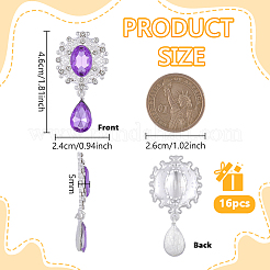 16Pcs Alloy Rhinestone Cabochons&nbsp;ALRI-FG0001-05B