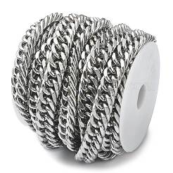 Tarnish Resistant 304 Stainless Steel Cuban Link Chains&nbsp;CHS-E030-04B-P
