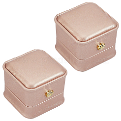 2Pcs PU Leather Ring Gift Boxes&nbsp;LBOX-CL0004-04