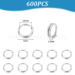 600Pcs 304 Stainless Steel Split Rings&nbsp;STAS-UN0062-77