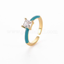 Brass Enamel Cuff Rings&nbsp;RJEW-T016-32I-NF