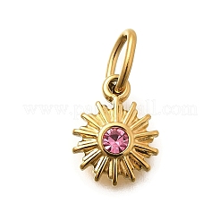 304 Stainless Steel Rhinestone Charms&nbsp;STAS-M109-02G