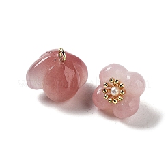 Natural Agate Osmanthus Flower Charms&nbsp;G-Z052-02A