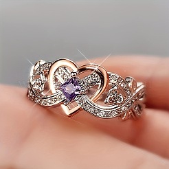 Alloy Pave Cubic Zirconia Finger Rings&nbsp;FS-WGFA8F3-05