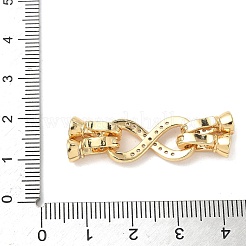 Brass Micro Pave Clear Cubic Zirconia Fold Over Clasps&nbsp;X-KK-U059-32G