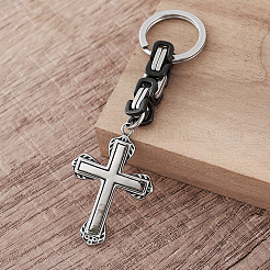 Punk Style 304 Stainless Steel Cross Keychains&nbsp;GV8385