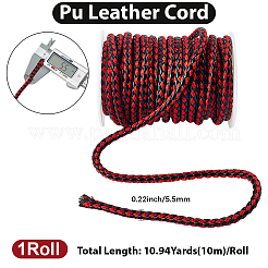 10M Round Braided PU Leather Cord&nbsp;LC-GF0001-13A