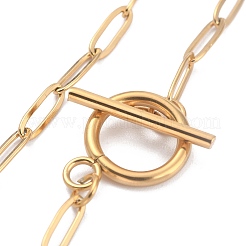 Ion Plating(IP) 304 Stainless Steel Paperclip Chain Bracelets&nbsp;BJEW-O186-02G