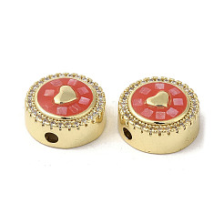 Brass Micro Pave Cubic Zirconia Beads&nbsp;KK-K385-003G