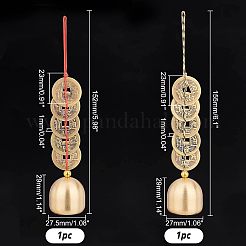 2cs 2 Colors Brass Bell Pendant Decorations&nbsp;HJEW-FH0001-15