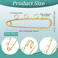 30Pcs Iron Brooch Findings&nbsp;IFIN-SC0001-85G-02